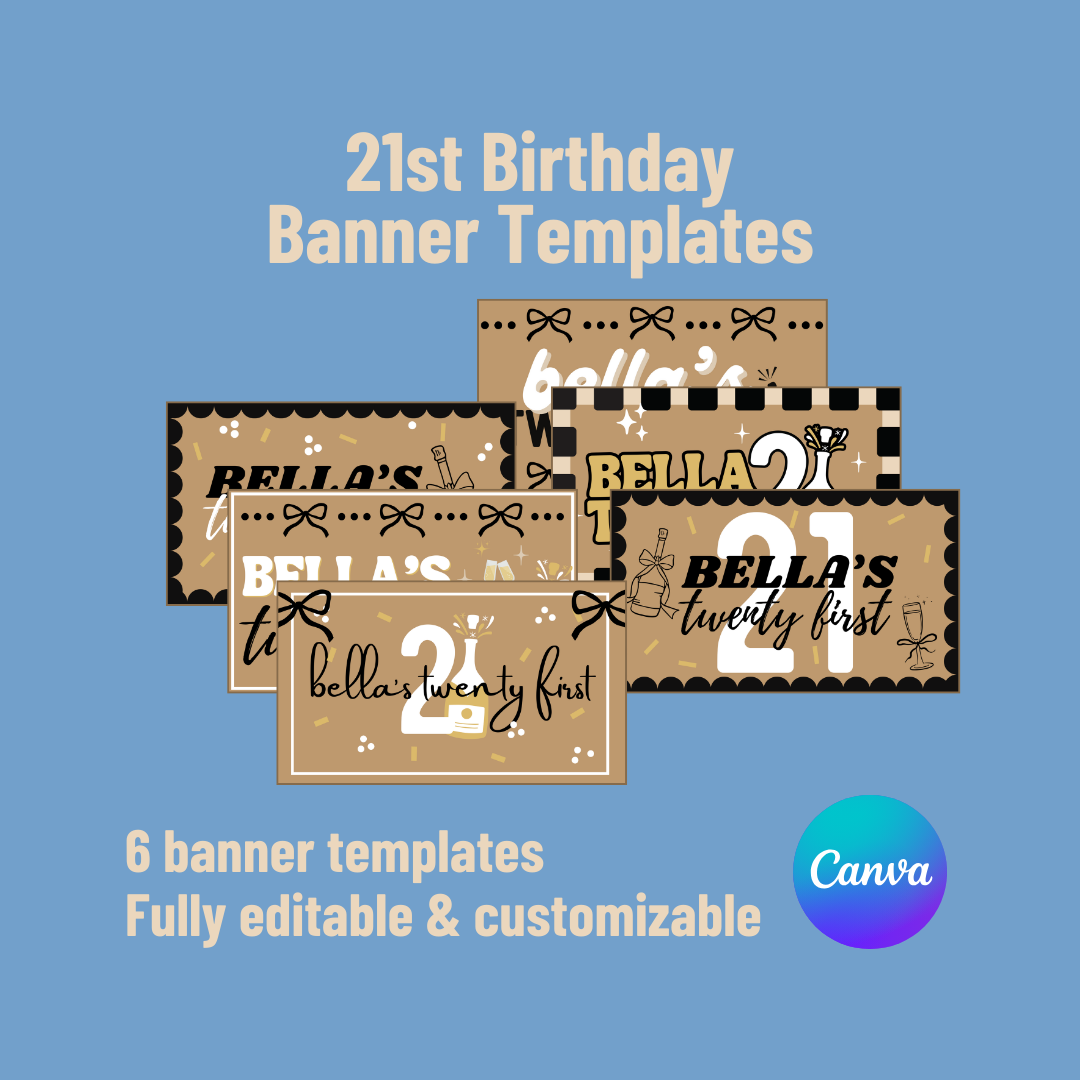 Twenty First 21st Birthday Banner Templates