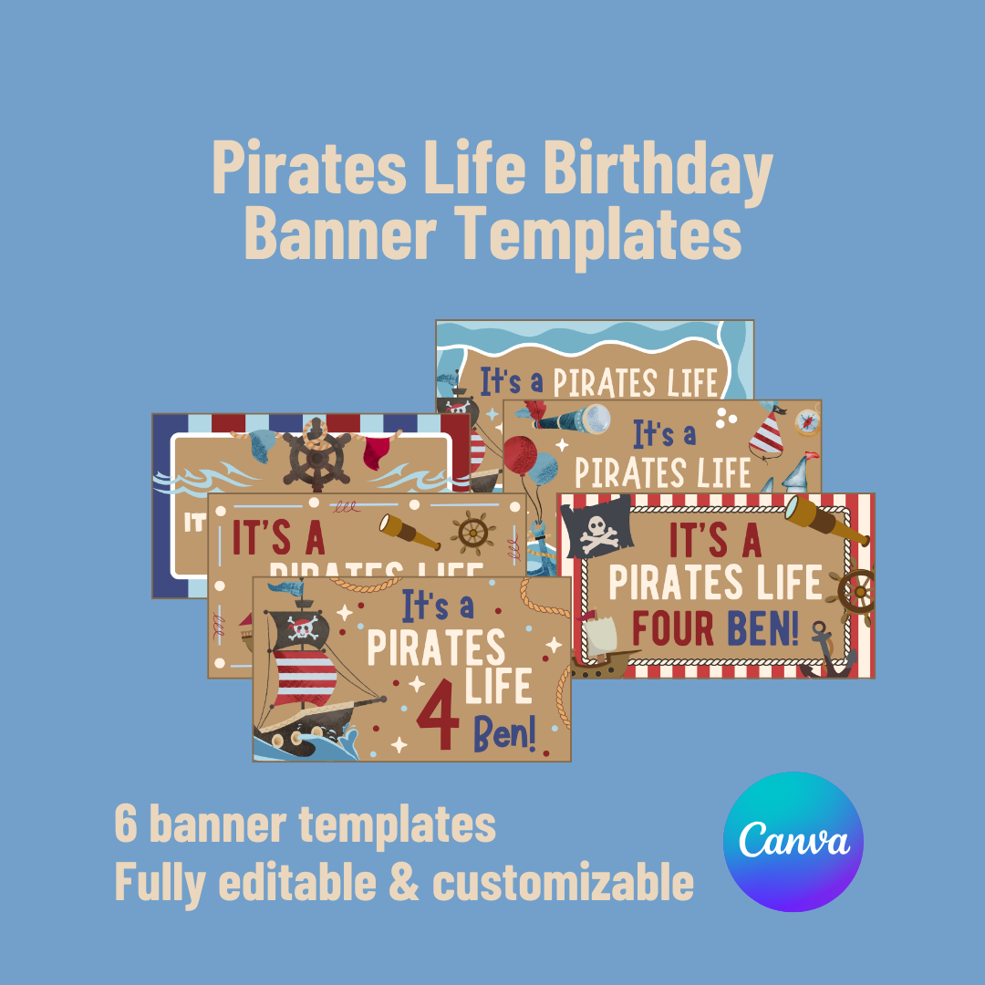 Pirates Life Birthday Banner Templates