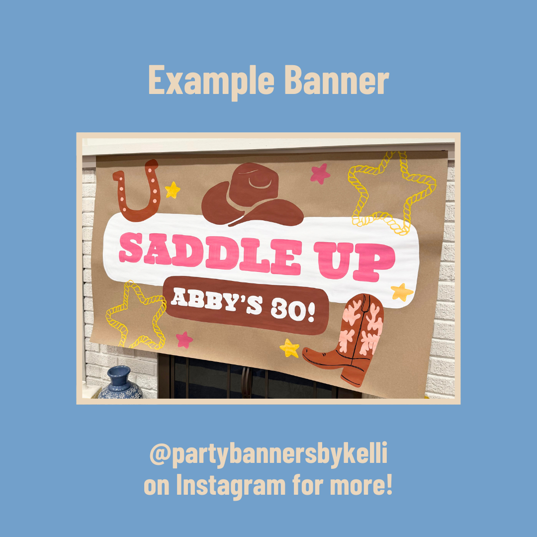Saddle Up Western Birthday Banner Templates
