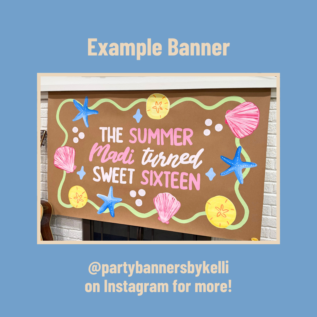 Beach Seashell Birthday Banner Templates