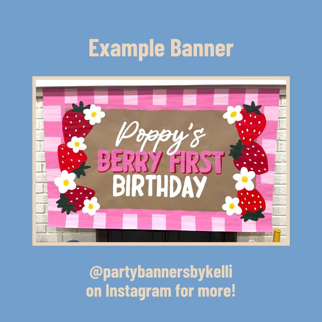 Berry First Birthday Banner Templates