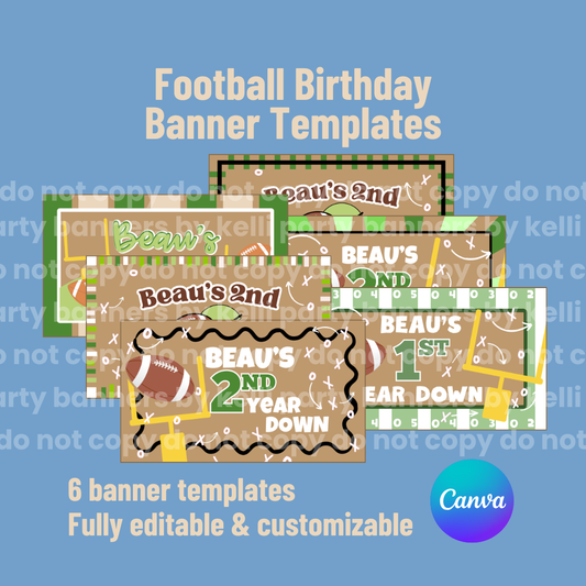 Football Birthday Banner Templates