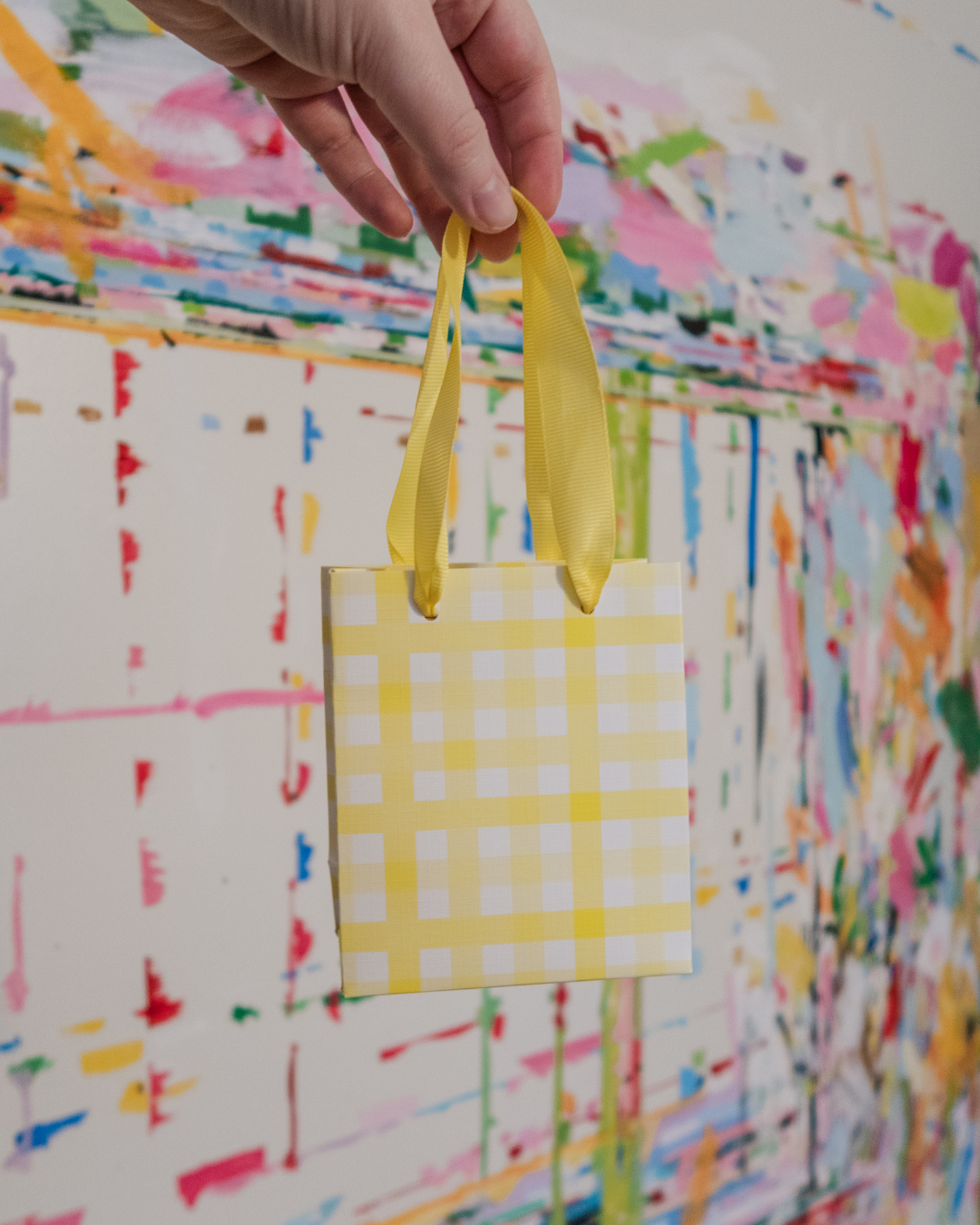 Mini Yellow Gingham Gift Bag
