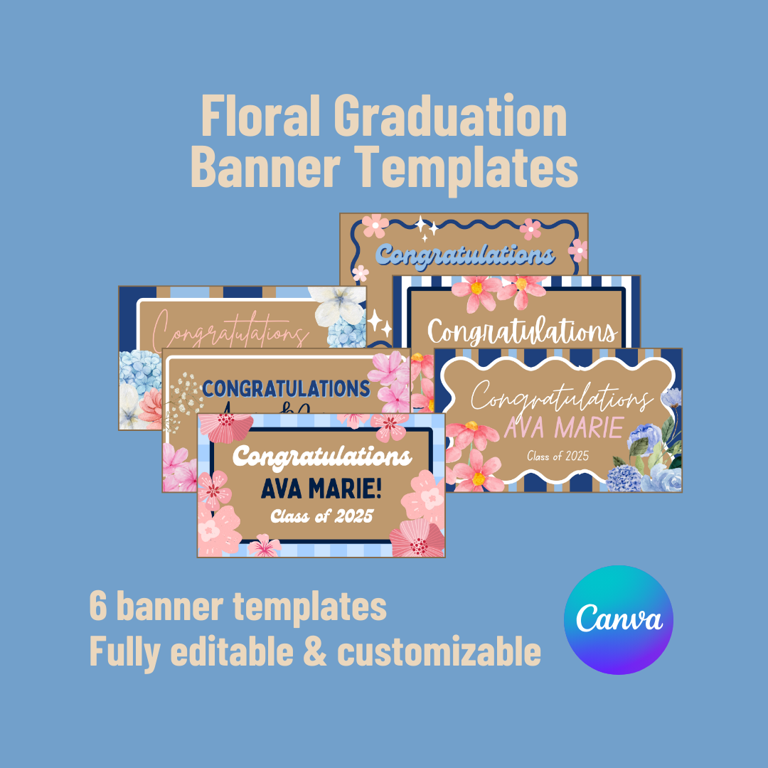 Floral Graduation Banner Templates