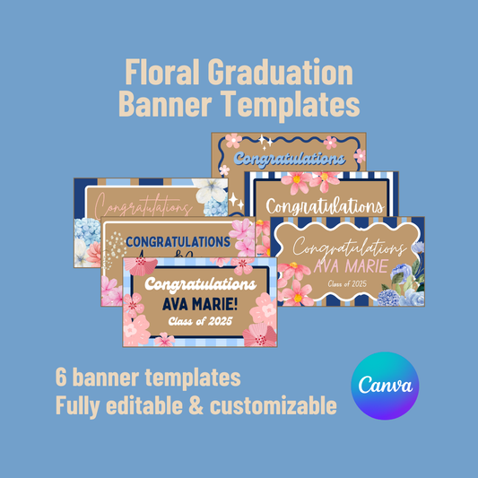 Floral Graduation Banner Templates