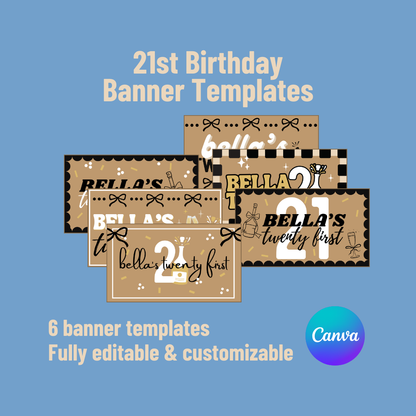 Twenty First 21st Birthday Banner Templates