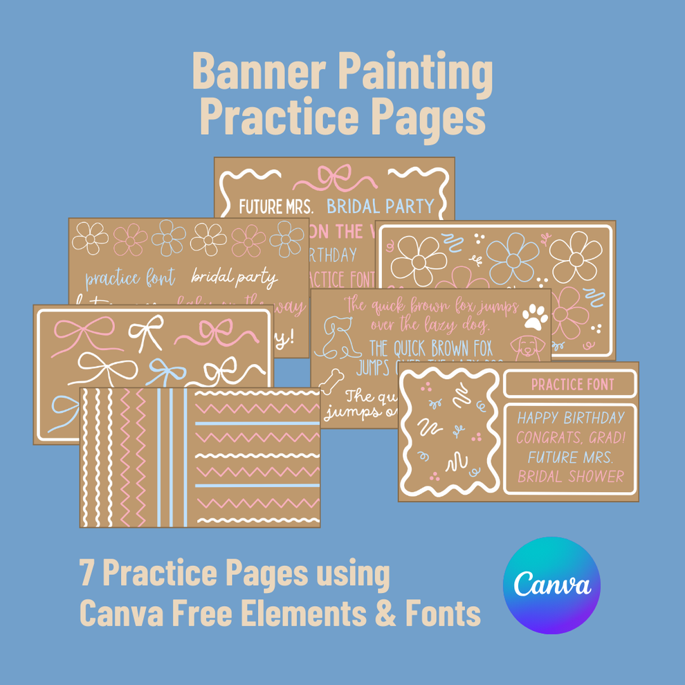 Banner Painting Practice Pages – Party Banners by Kelli