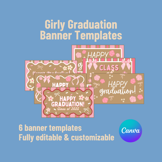 Girly Graduation Banner Templates