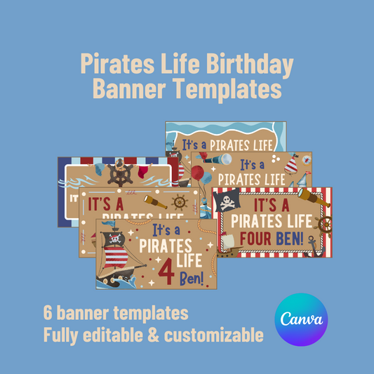 Pirates Life Birthday Banner Templates