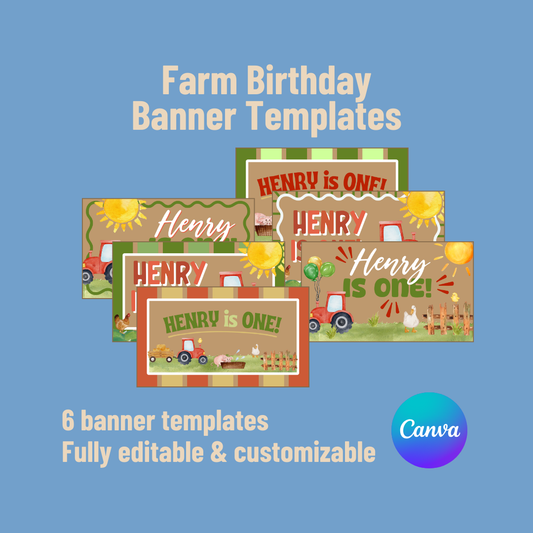Farm Birthday Banner Templates