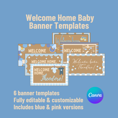 Welcome Home Baby Banner Templates