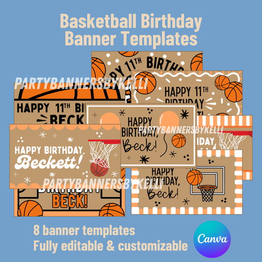 Basketball Birthday Banner Templates