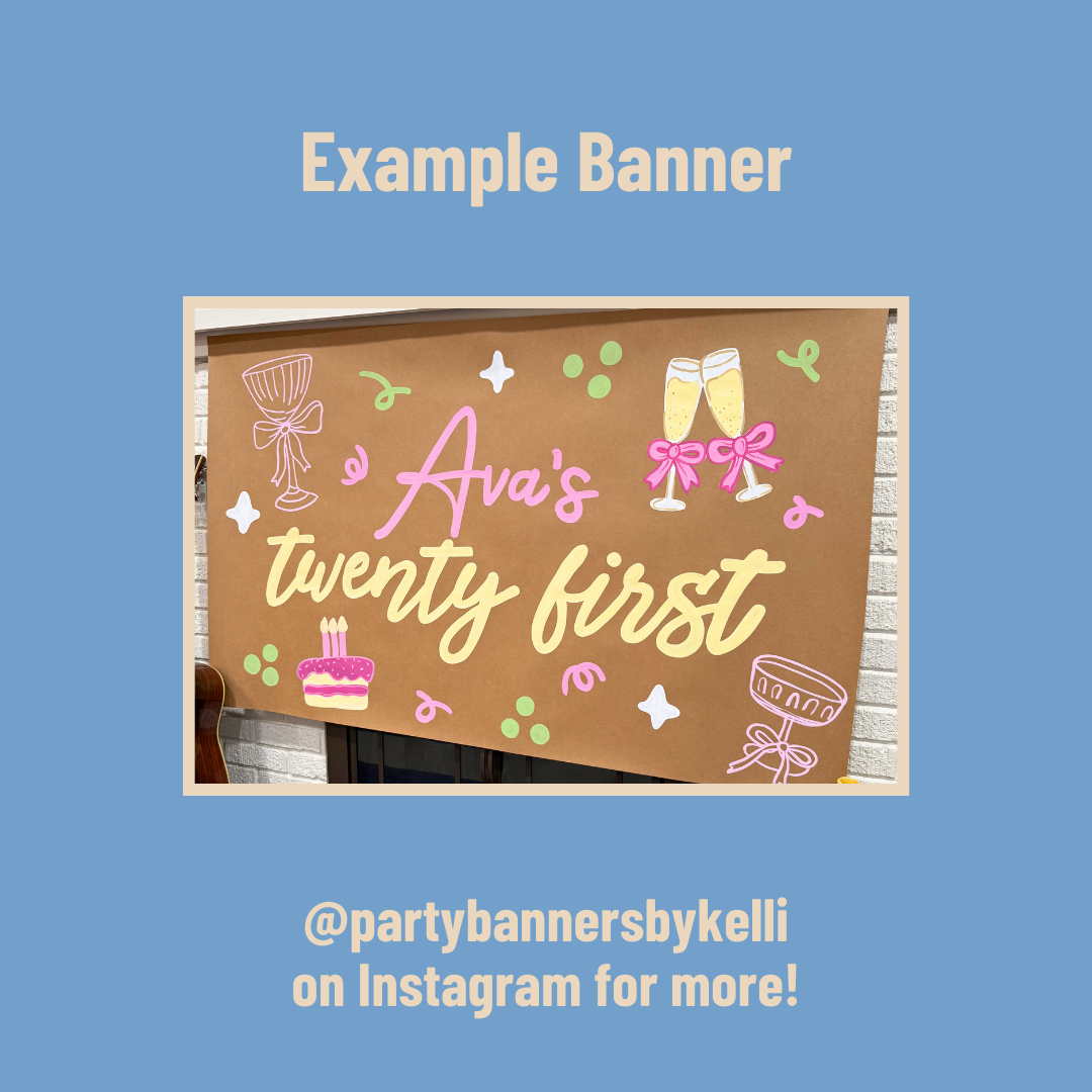 Girly 21st Birthday Banner Templates