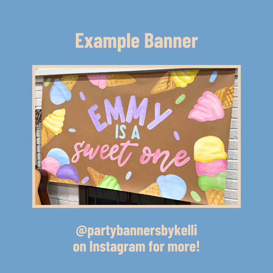 Sweet One Ice Cream Birthday Banner Templates