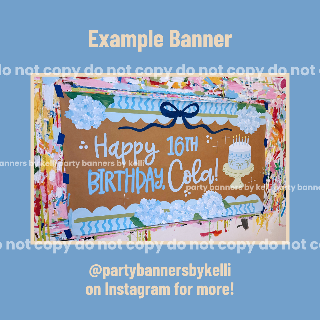 Hydrangea Birthday Banner Templates