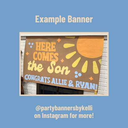 Here Comes the Son Baby Shower Banner Templates