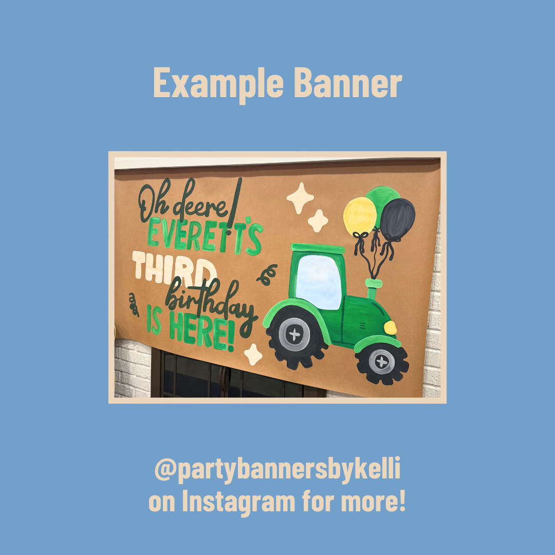 Green Tractor "Oh Deere!" Birthday Banner Templates