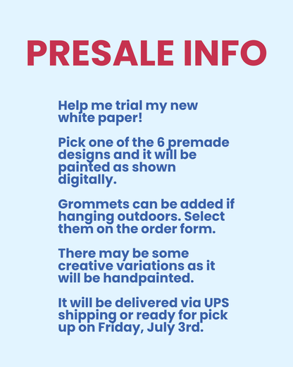PRESALE: 4th of July Banners on White Paper