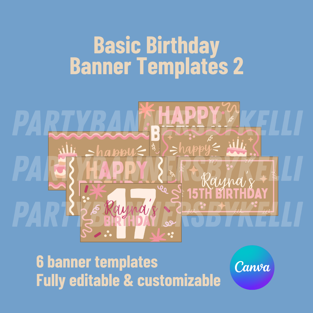 Basic Birthday Banner Templates 2 – Party Banners by Kelli