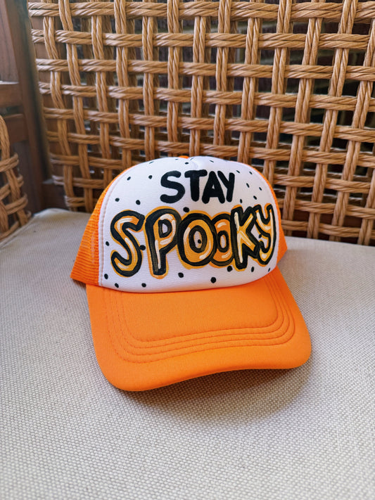 Stay Spooky Orange Trucker Hat
