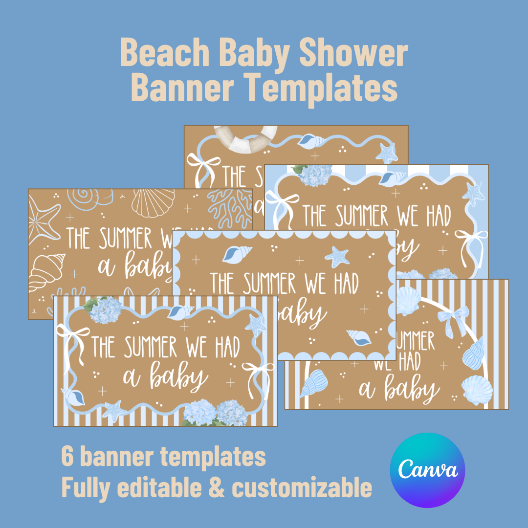 Beach Baby Shower Banner Templates