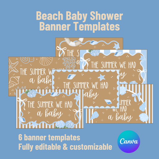 Beach Baby Shower Banner Templates