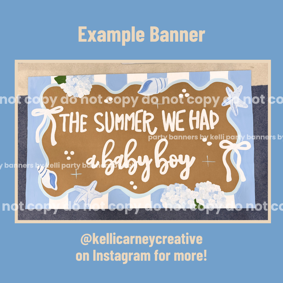 Beach Baby Shower Banner Templates
