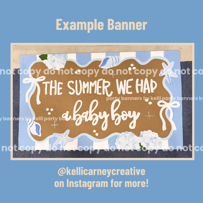 Beach Baby Shower Banner Templates