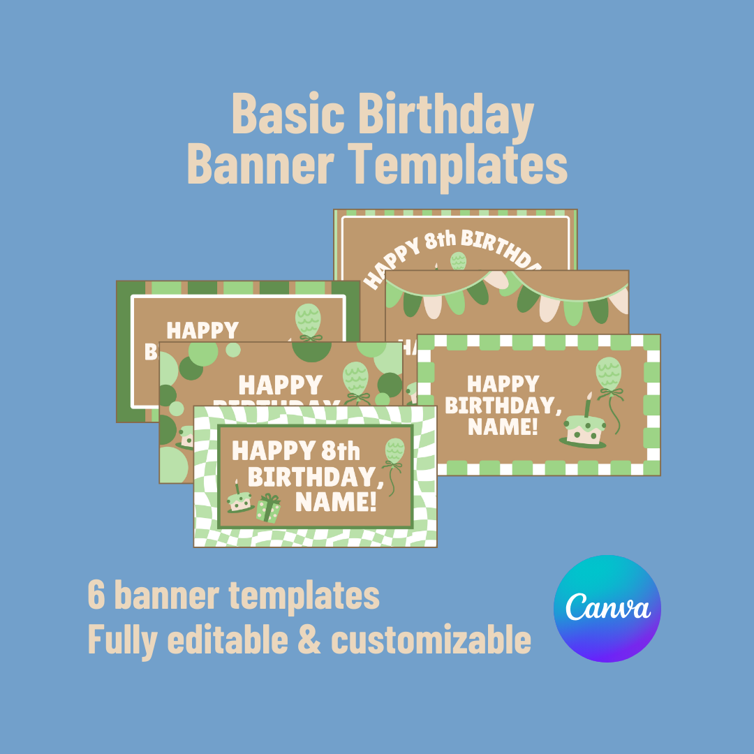 Basic Birthday Banner Templates – Party Banners by Kelli