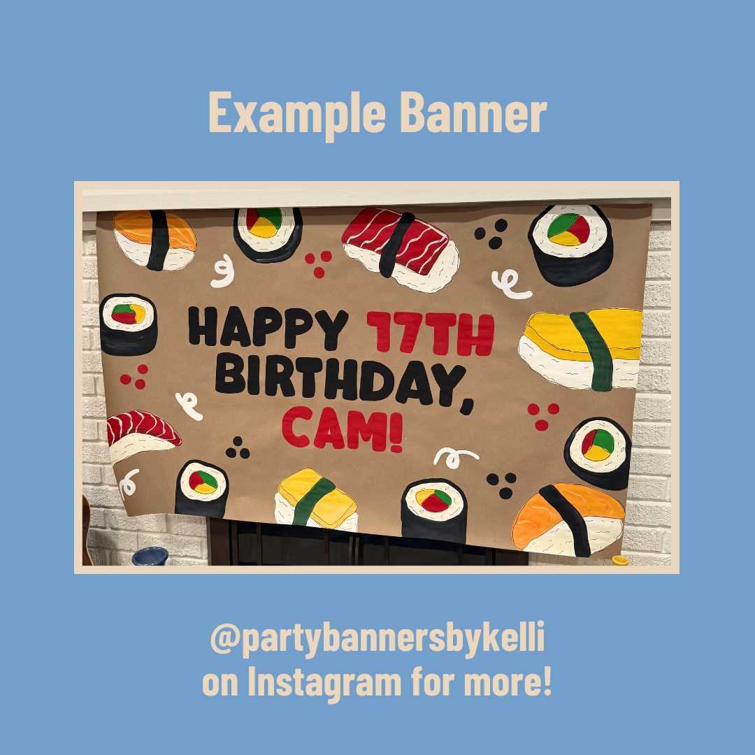 Sushi Birthday Banner Templates