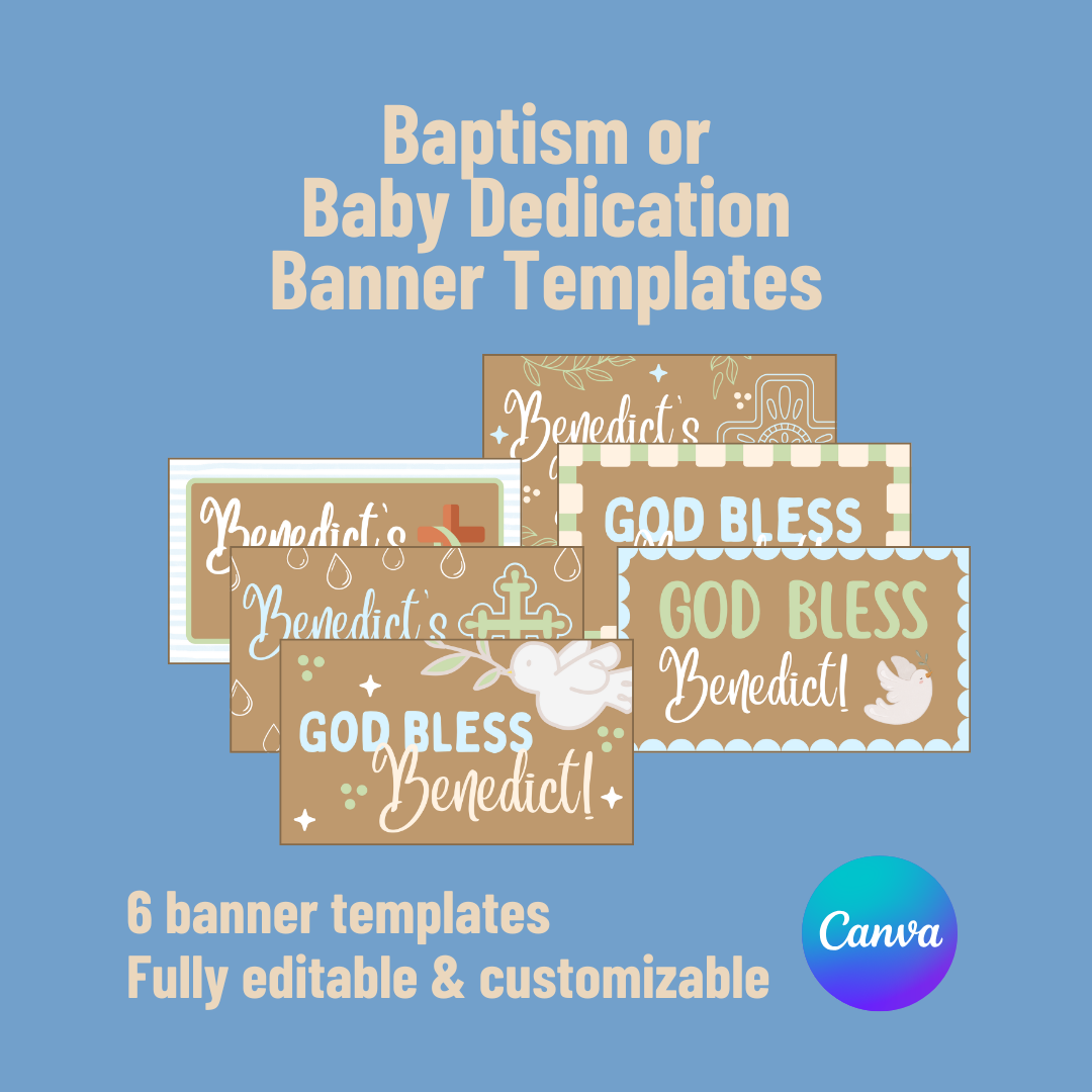 Baptism or Christian Baby Dedication Banner Templates