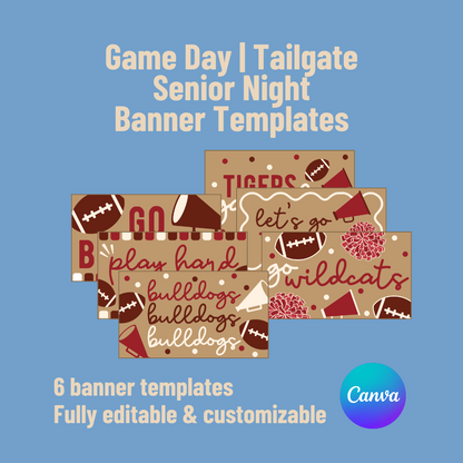 Game Day / Tailgate / Senior Night Sports Banner Templates