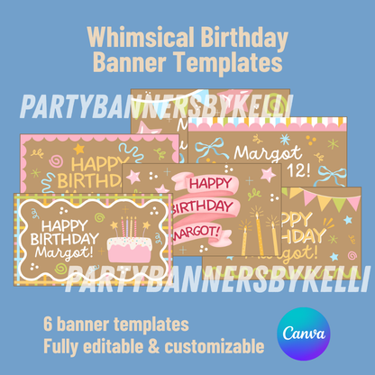 Whimsical Birthday Banner Templates