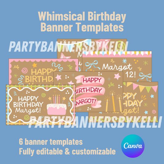 Whimsical Birthday Banner Templates