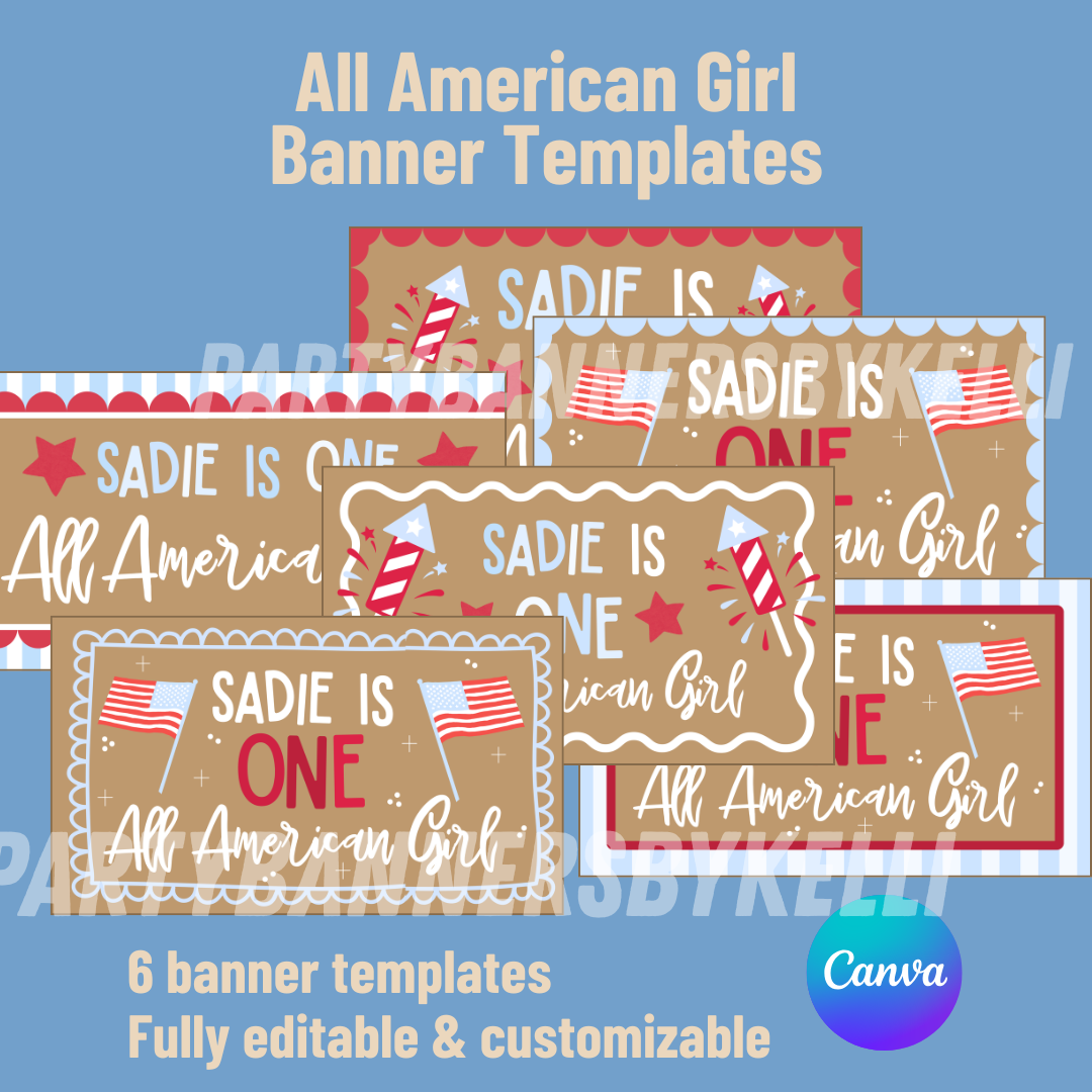 All American Girl Banner Templates