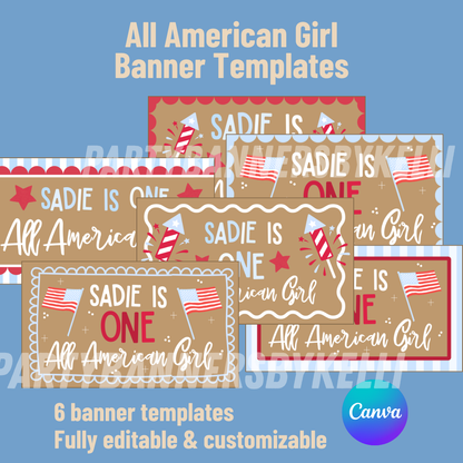 All American Girl Banner Templates