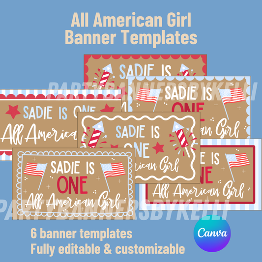 All American Girl Banner Templates