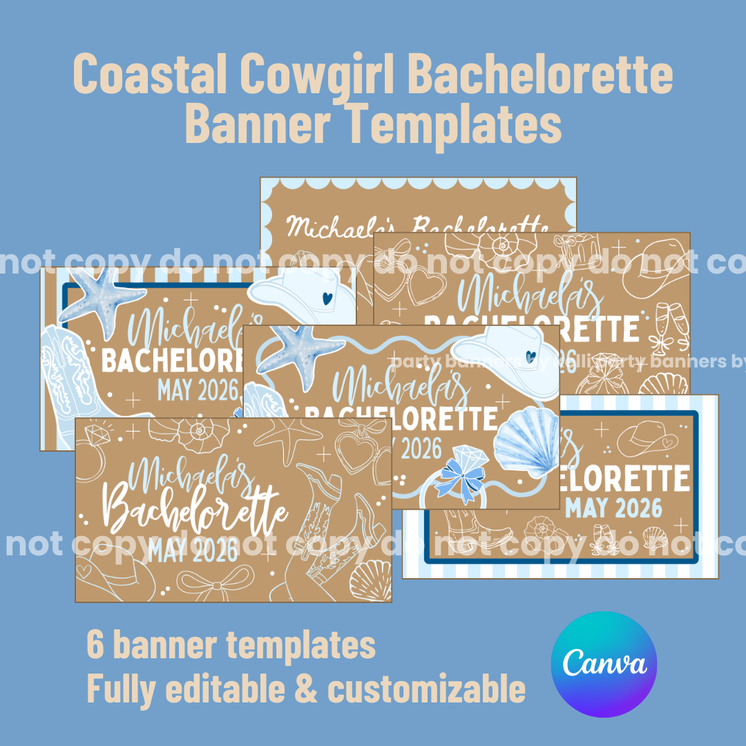 Coastal Cowgirl Bachelorette Banner Templates