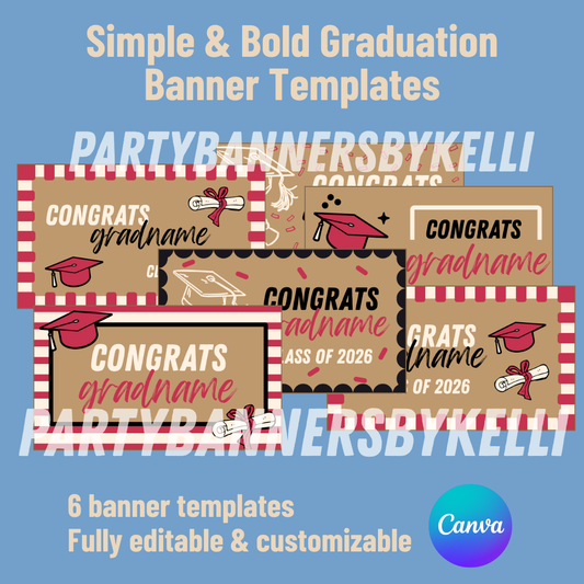 Simple & Bold Graduation Banner Templates