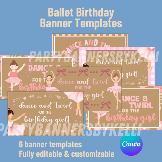 Ballet Birthday Banner Templates